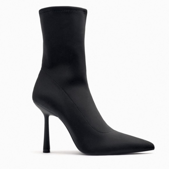 Zara heeled nylon ankle boots 3124/010 - Picture 6 of 16